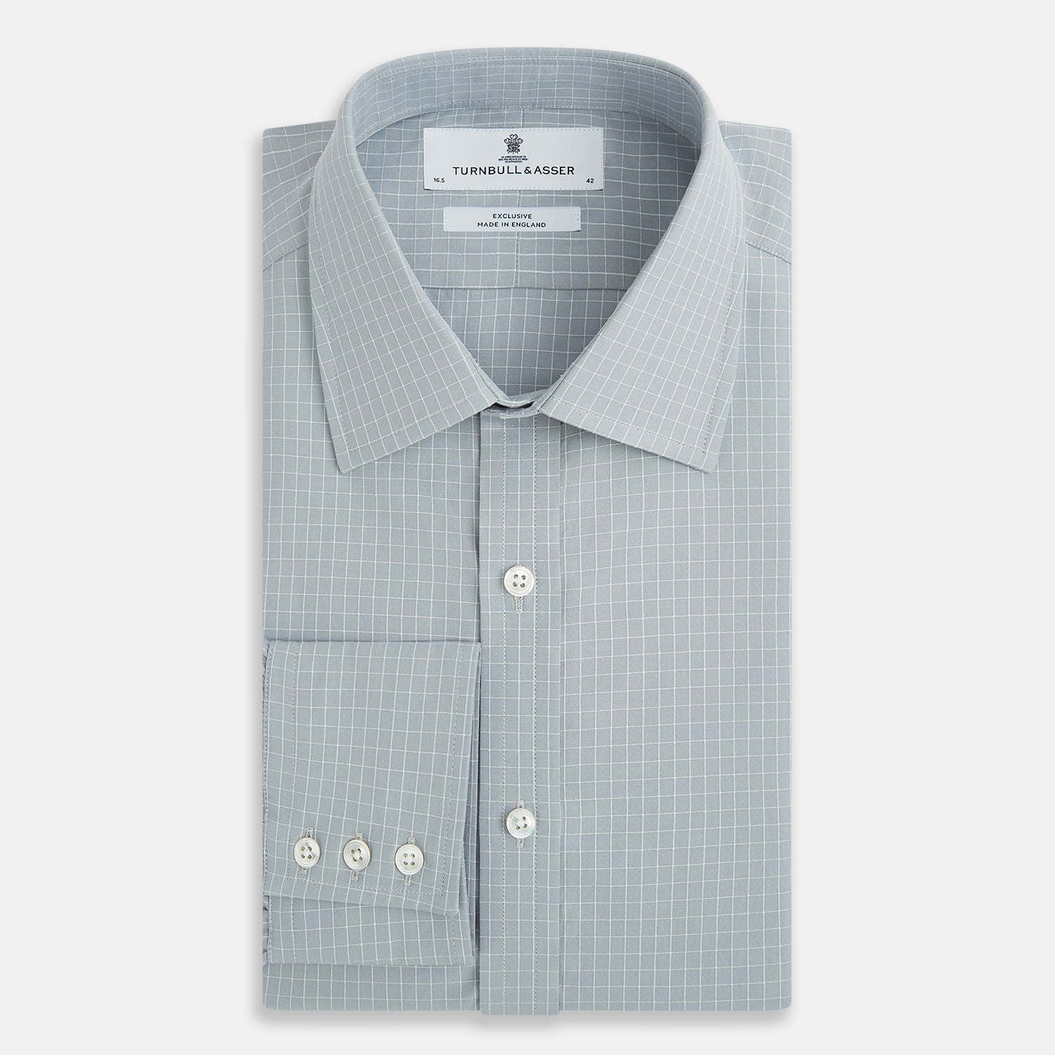 View 5 of product Pale Blue Fine Check Mayfair Shirt