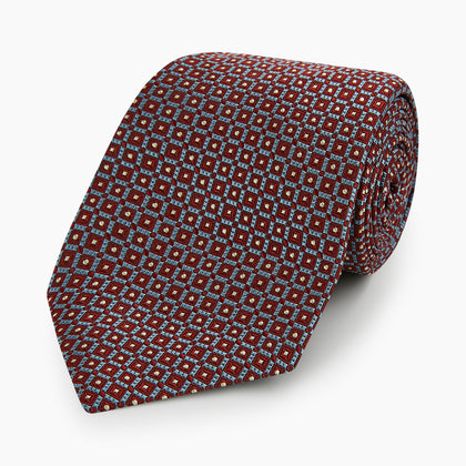 Burgundy Diamond Silk Tie Image 4