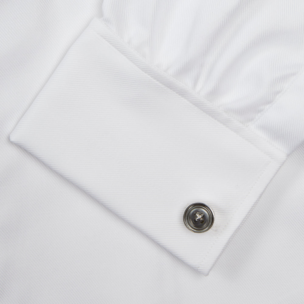 White Oxford Shirt with T&A Collar and Double Cuffs