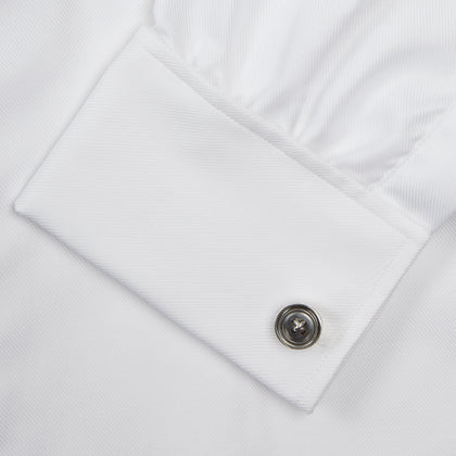 White Oxford Shirt with T&A Collar and Double Cuffs Image 5