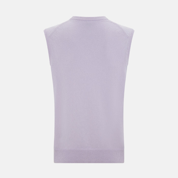 Lilac Cashmere V-Neck Vest Image 2