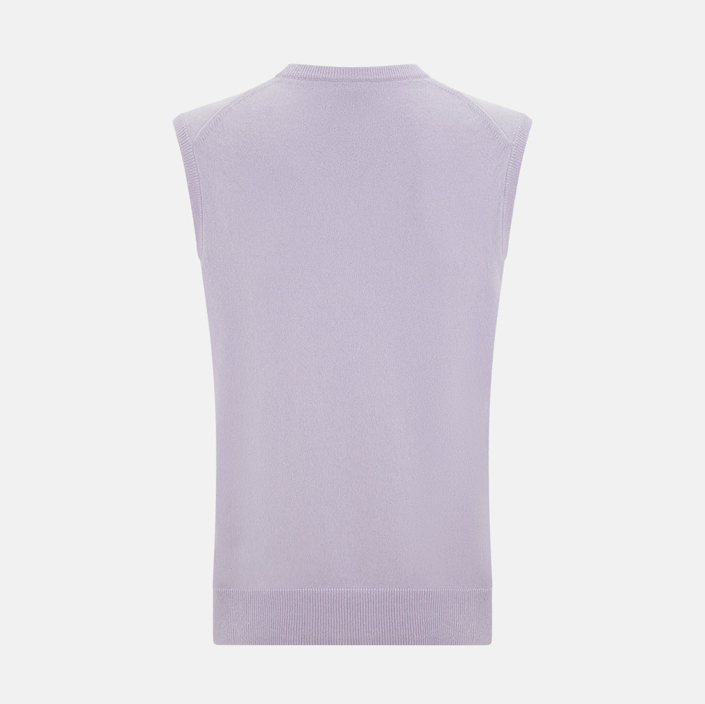 Lilac Cashmere V-Neck Vest