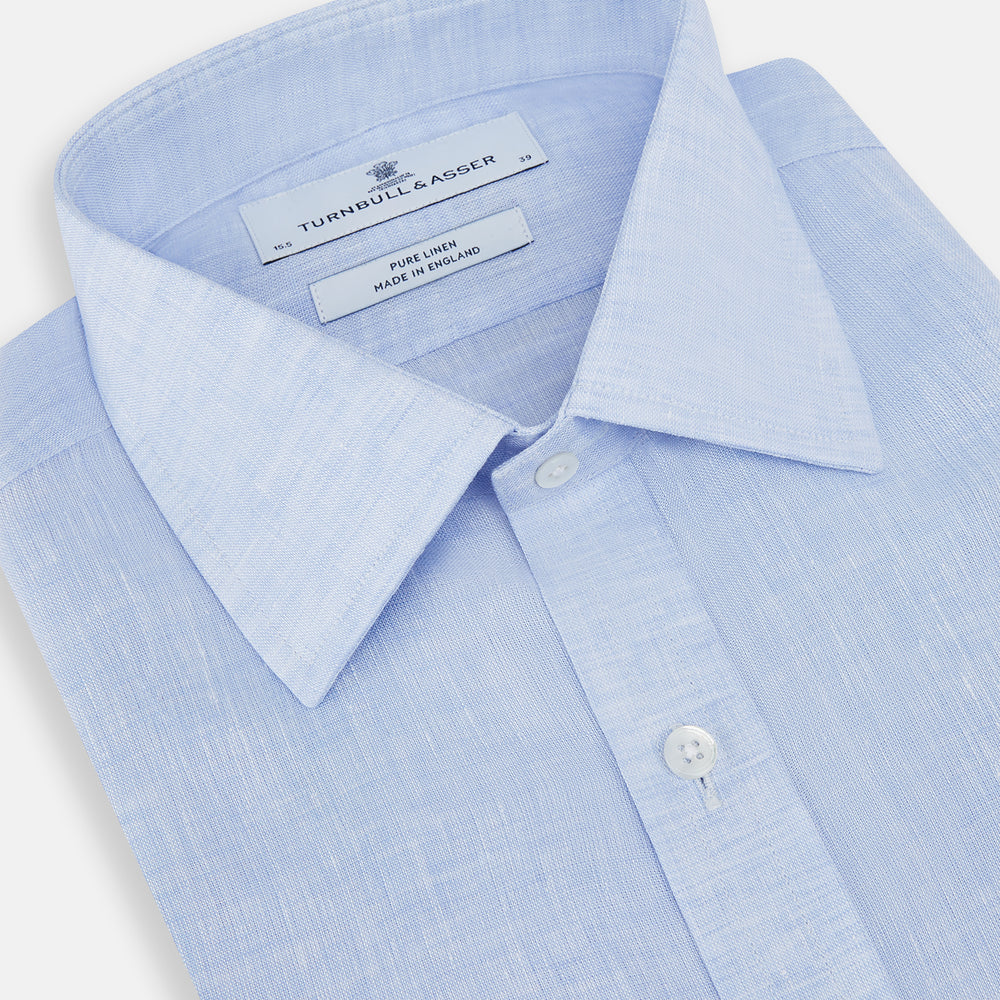 Pale Blue Linen Mayfair Shirt