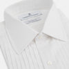 View 2 of product White Pleated Cotton Dress Shirt with T&A Collar and Double Cuffs