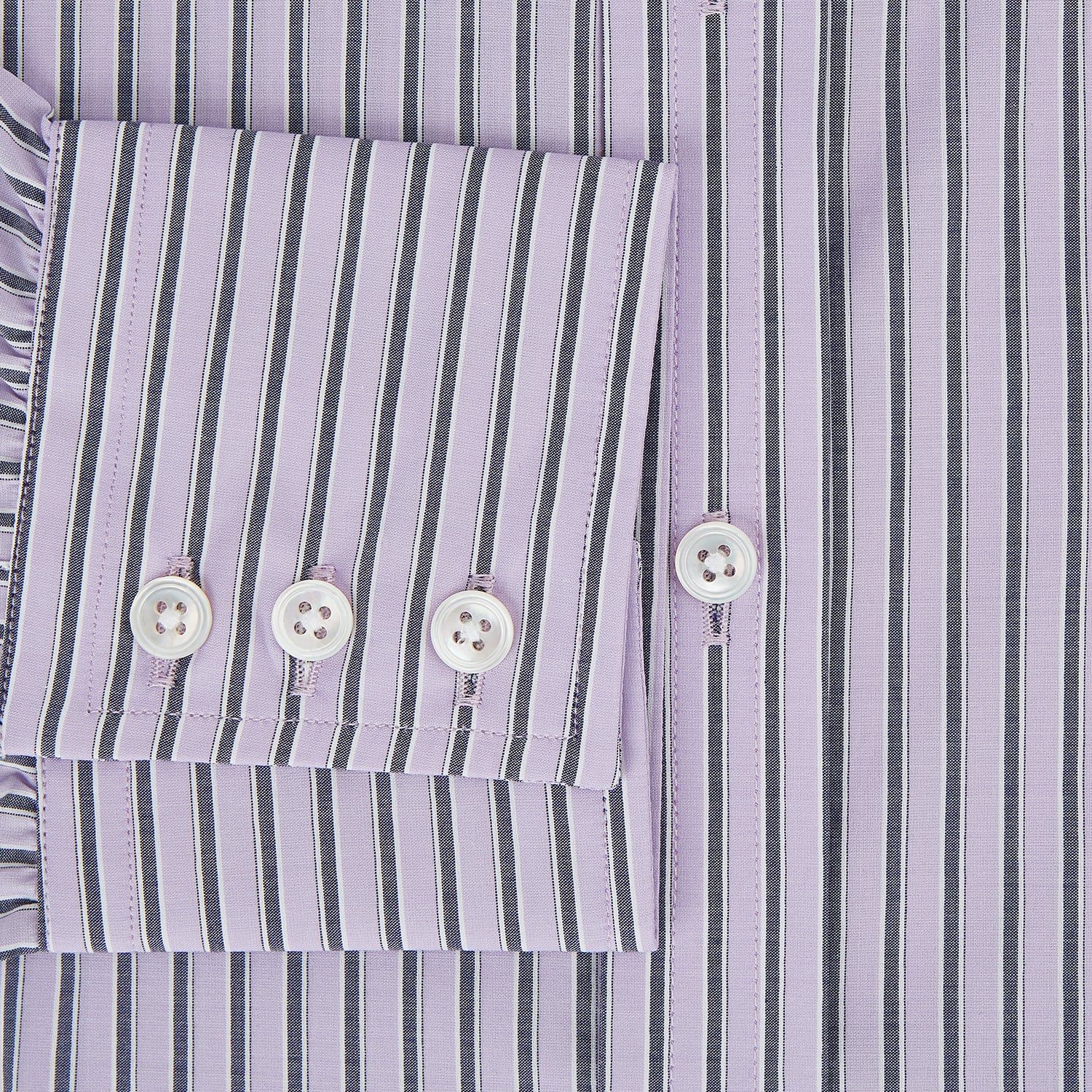 View 4 of product Lilac Ticking Stripe Mayfair Shirt