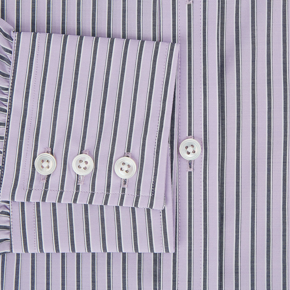 Lilac Ticking Stripe Mayfair Shirt