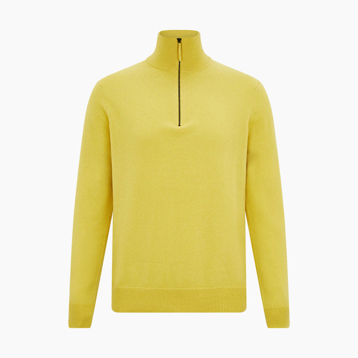 Canary Yellow Half-Zip Cashmere Jumper Image 4