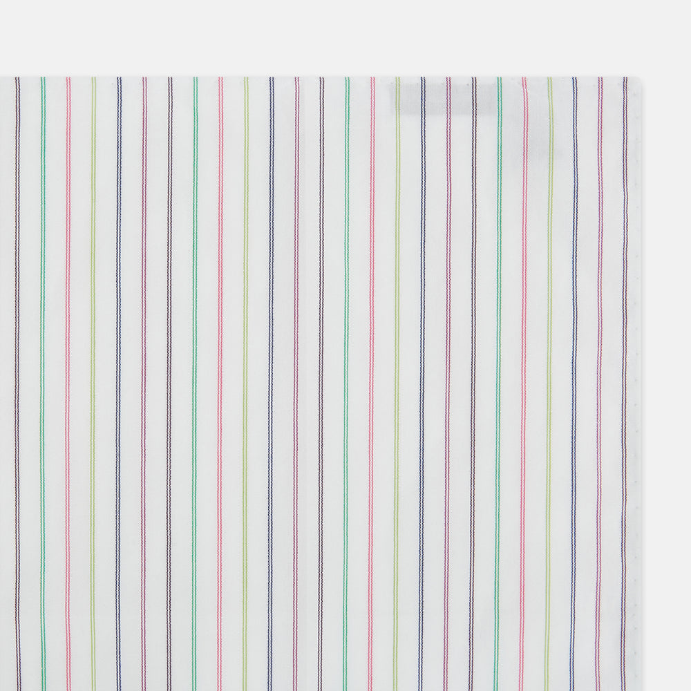 Green Multi Double Pinstripe Hand-Rolled Handkerchief