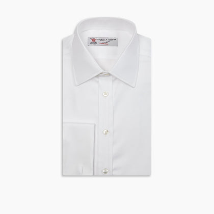White Oxford Shirt with T&A Collar and Double Cuffs Image 6