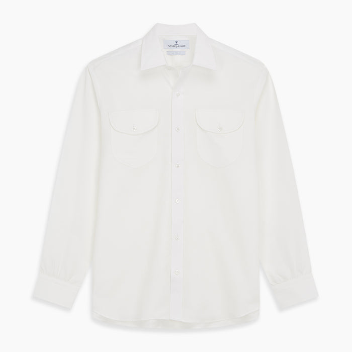 White Cotton Weekend Fit Langston Shirt Image 5