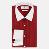 View 5 of product Dark Red Track Stripe Shirt with Contrast T&A Collar and Cuffs