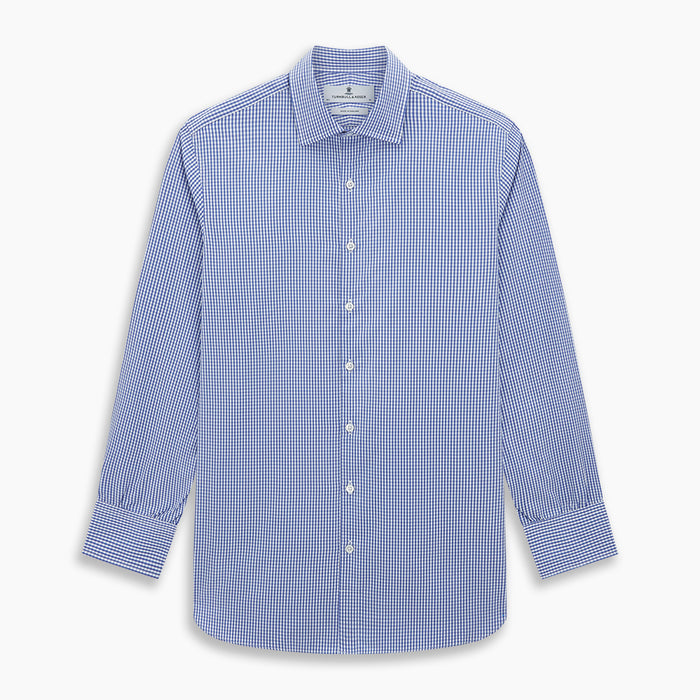 Blue Grid Check Belgravia Shirt Image 6