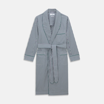 Green and Blue Stripe Cotton Arnold Gown