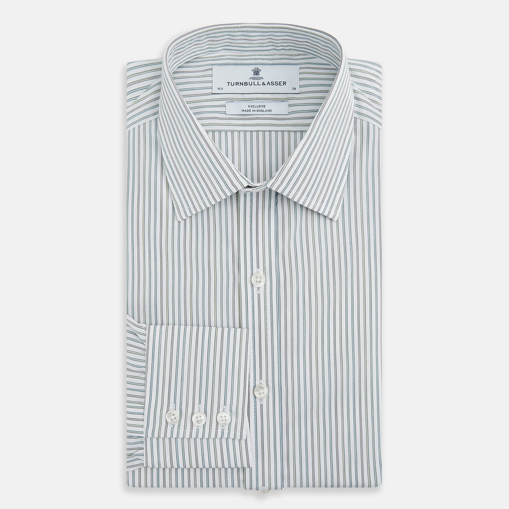 Forest Green with Multicoloured Music Stripe Mayfair Shirt