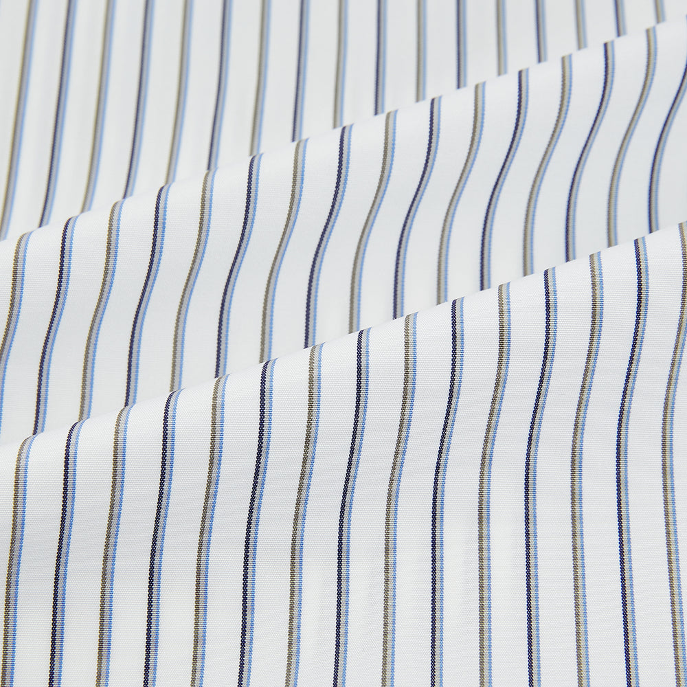 Brown and Blue Shadow Stripe Mayfair Shirt