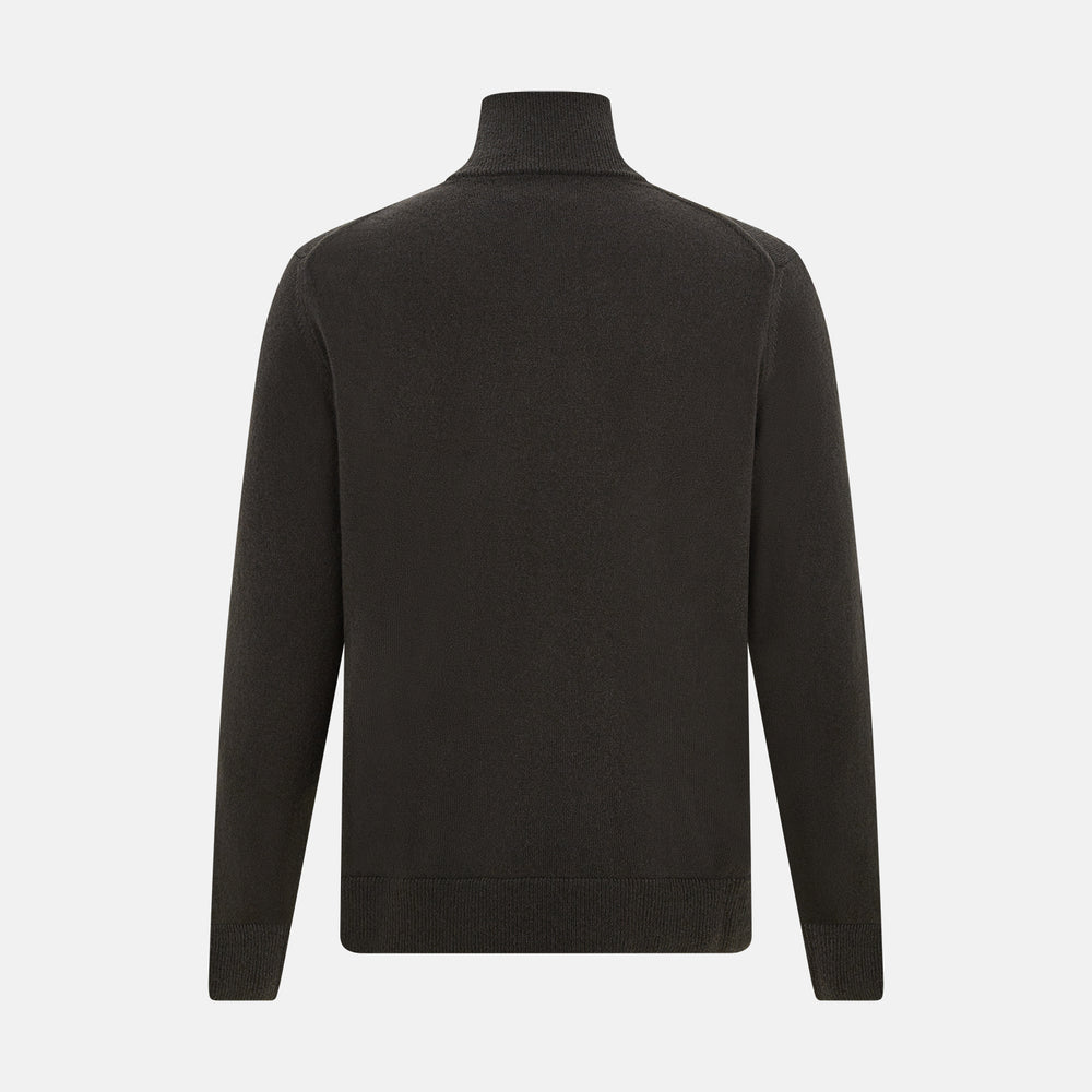 Brown Half-Zip Cashmere Jumper