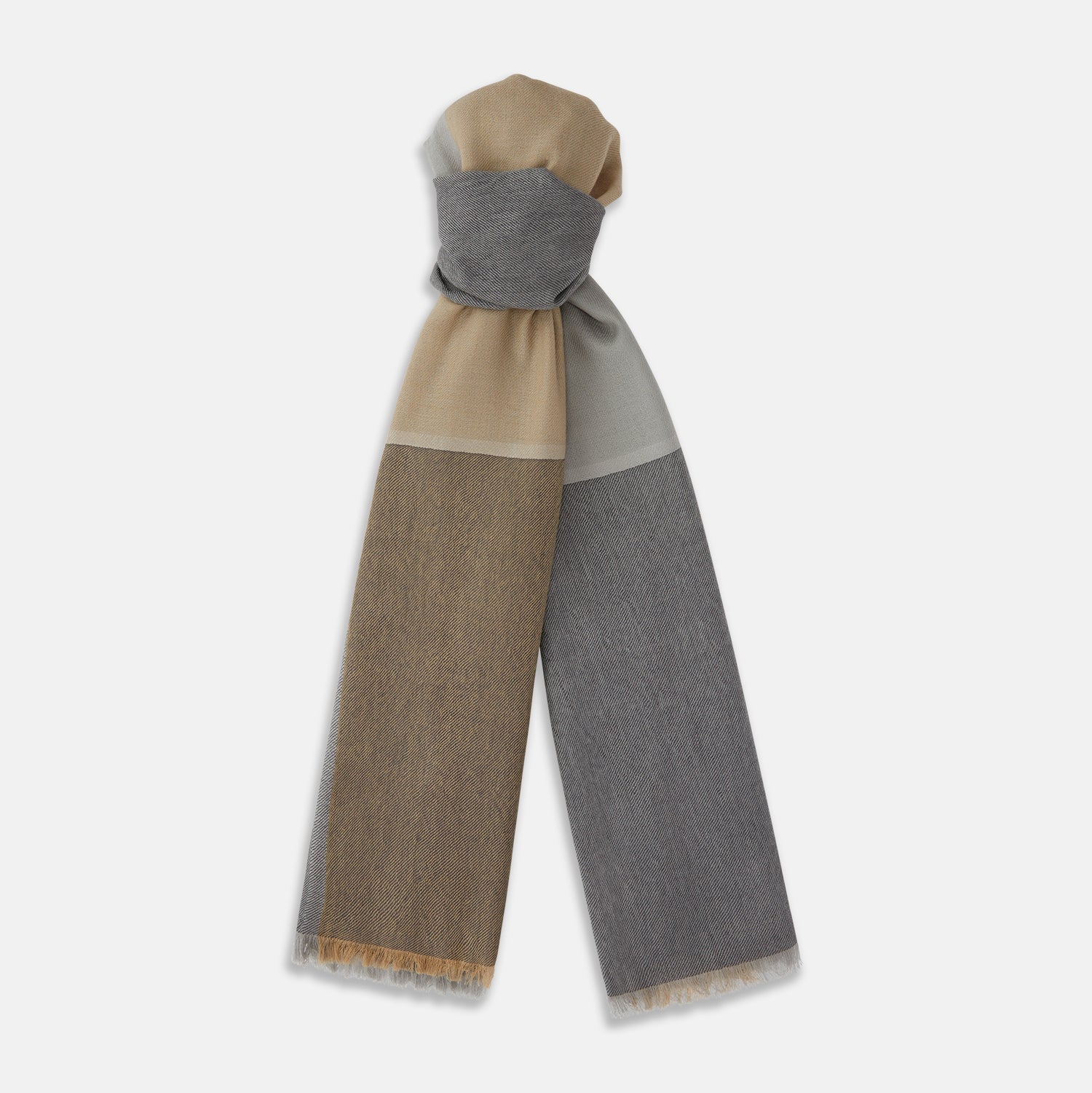 View 1 of product Grey and Beige Cashmere Scarf
