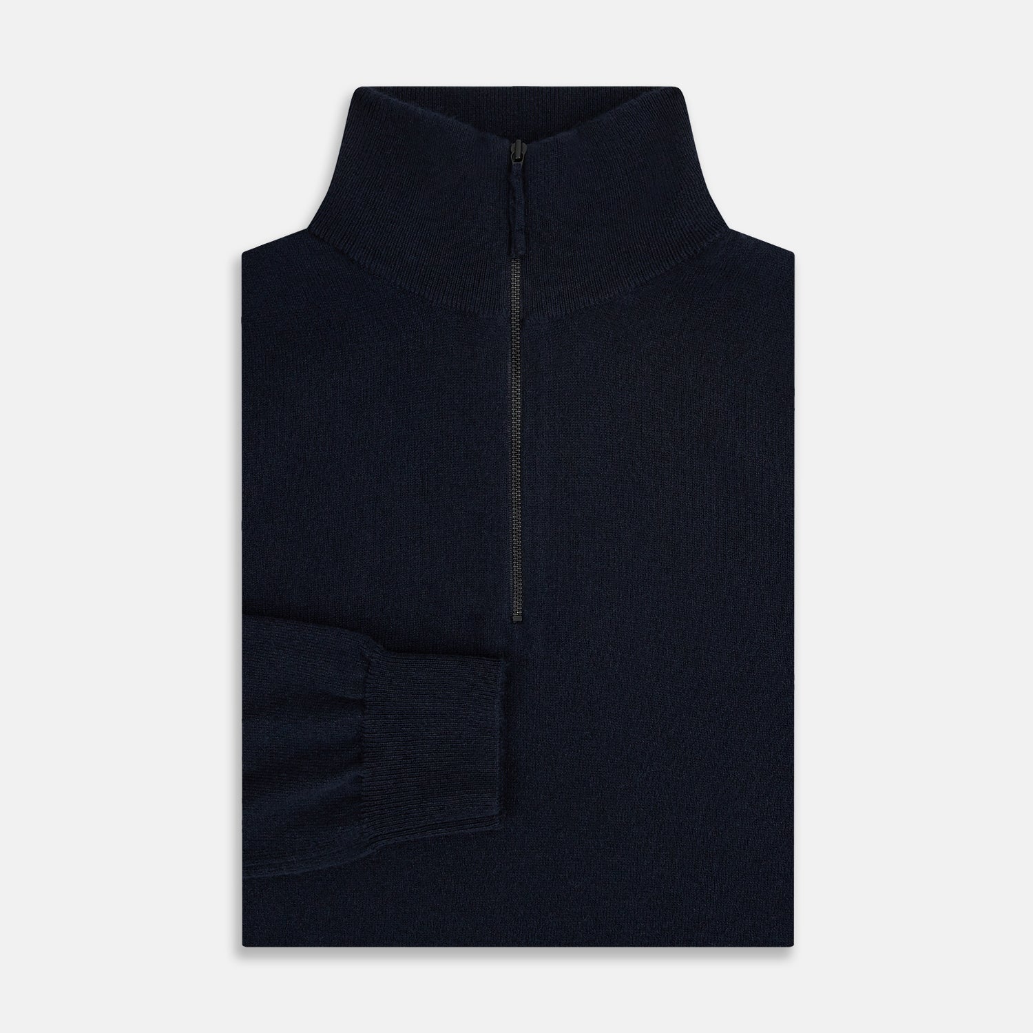 View 4 of product Midnight Blue Half-Zip Cashmere Jumper