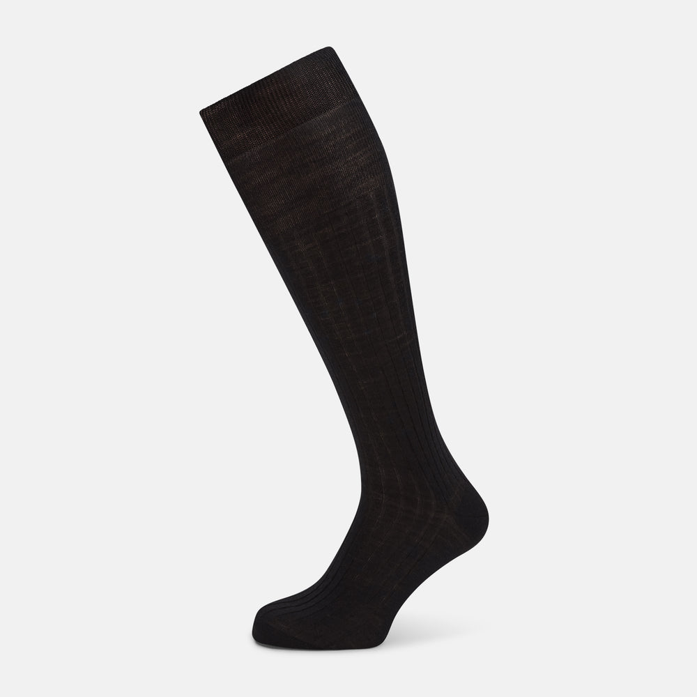 wool dress socks Black Wool Long Socks – Turnbull & Asser US