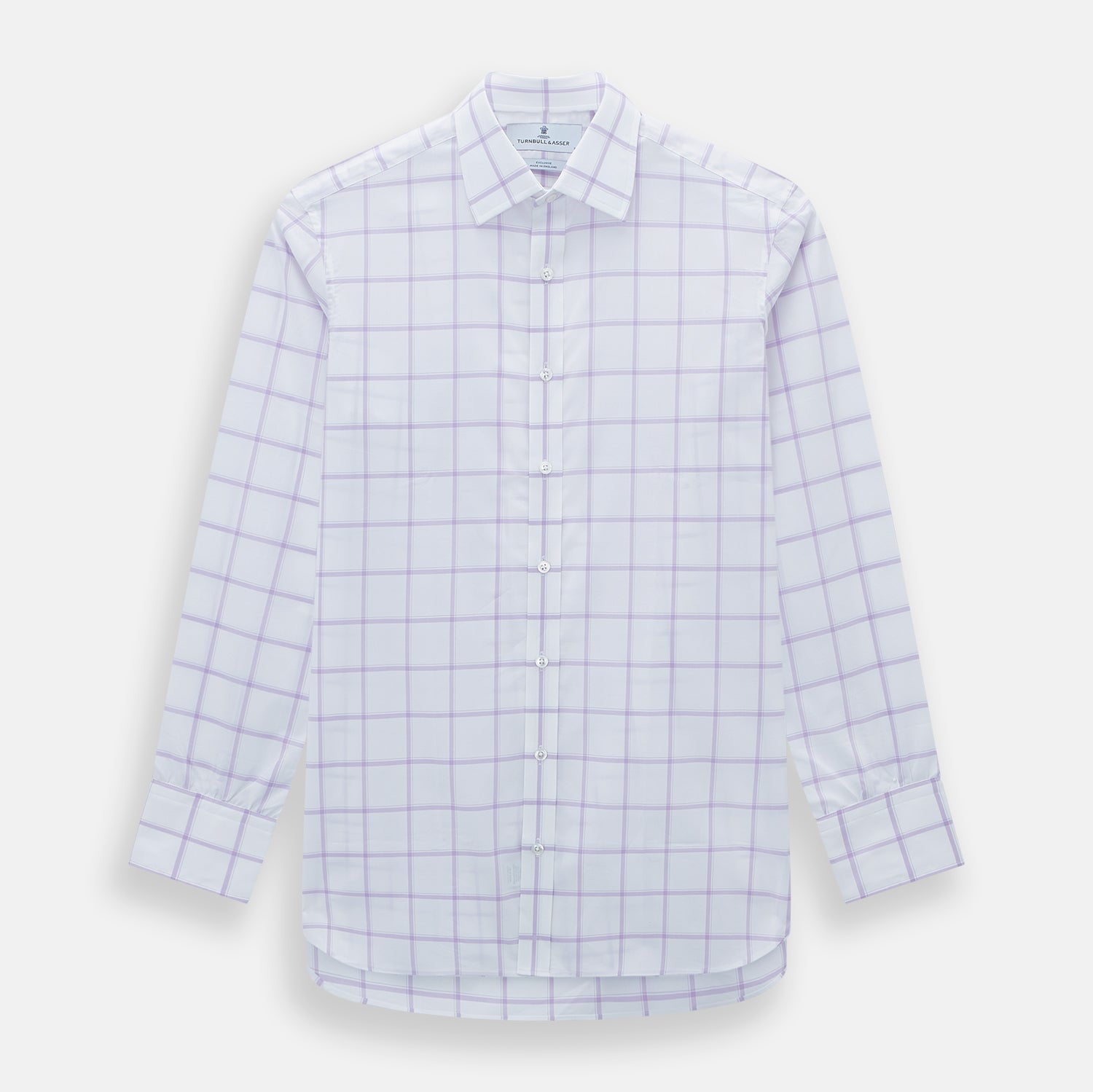 View 1 of product Lilac Grid Check Mayfair Shirt