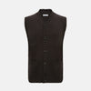 View 1 of product Brown Merino V-Neck Sleeveless Cardigan