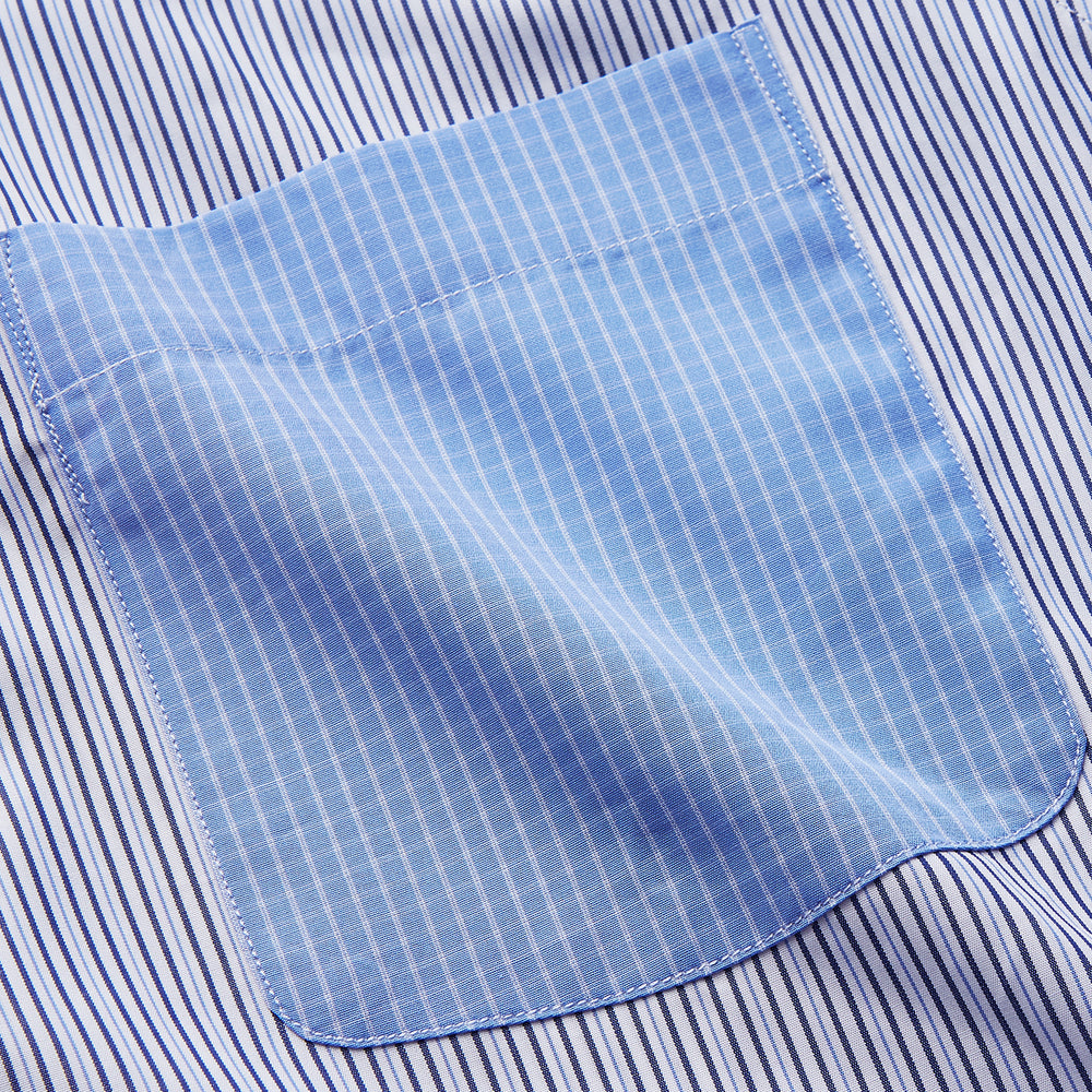 Blue Multi Stripe Cotton RE-PURPOSE Weekend Fit Finch Shirt