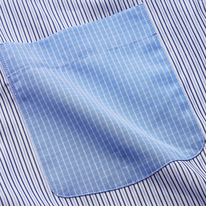 Blue Multi Stripe Cotton RE-PURPOSE Weekend Fit Finch Shirt Image 1