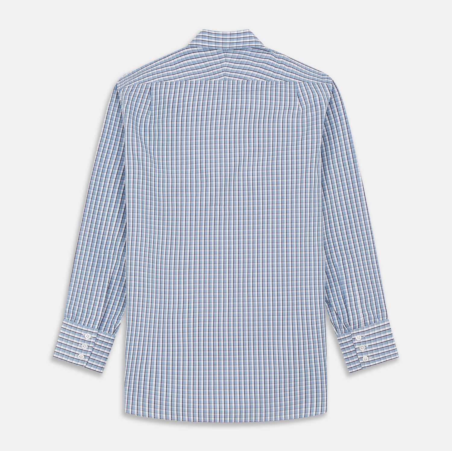 View 3 of product Blue and White Check Cotton Regular Fit Mayfair Shirt