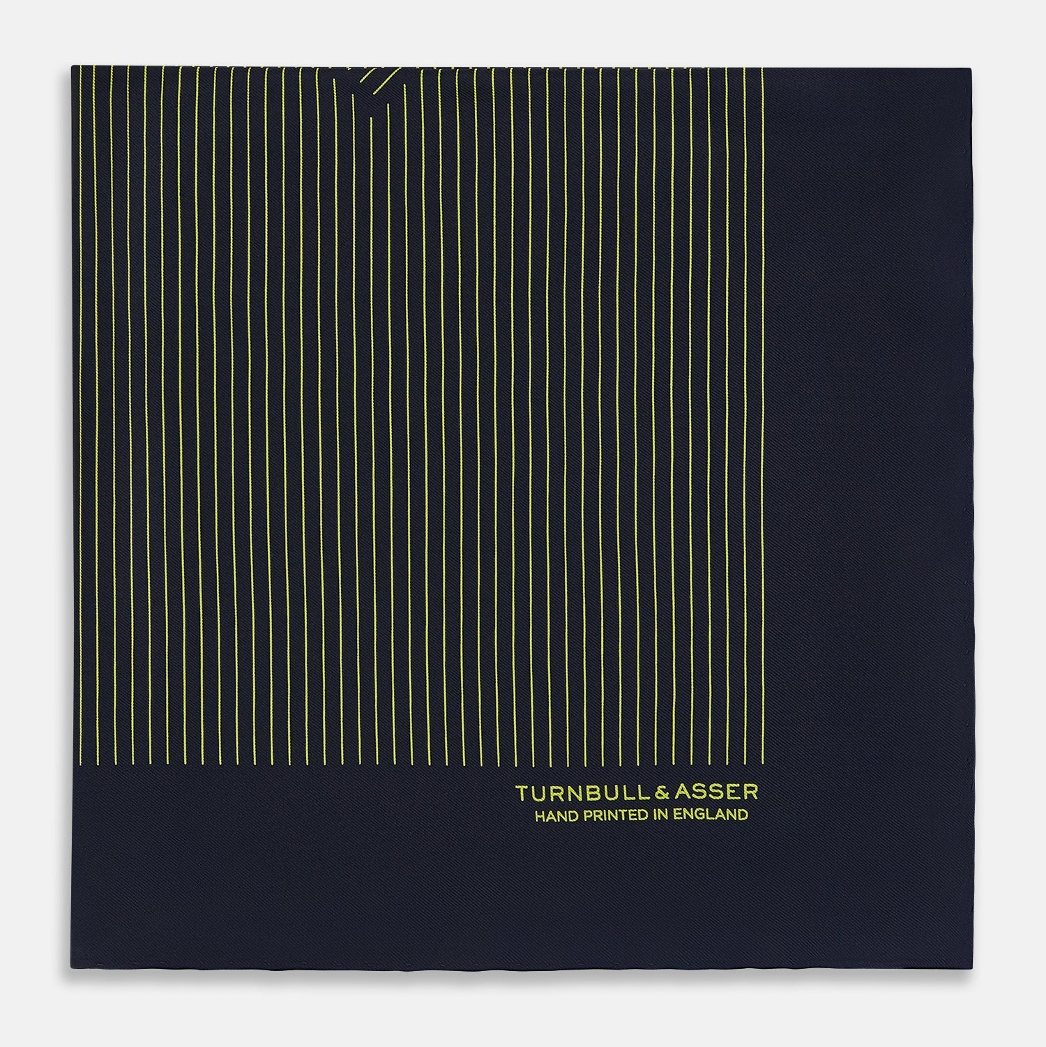 View 4 of product Navy and Yellow Stripe Silk Pocket Square