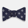 View 1 of product Navy and White Motif Silk Bow Tie