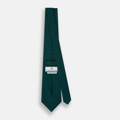 Blue and Forest Green Micro Dot Silk Tie Image 3