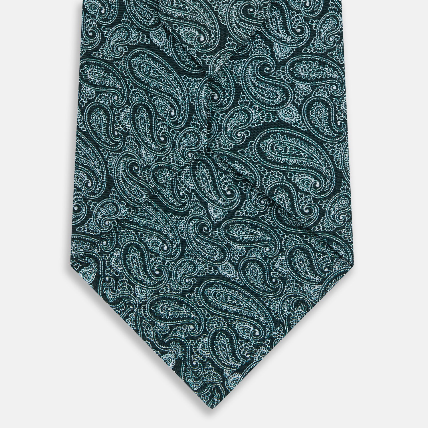 View 3 of product Light Petrol Paisley Printed Silk Tie