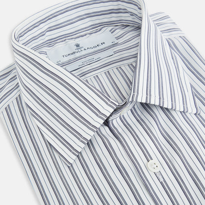 Navy Multi Stripe Mayfair Shirt Image 1