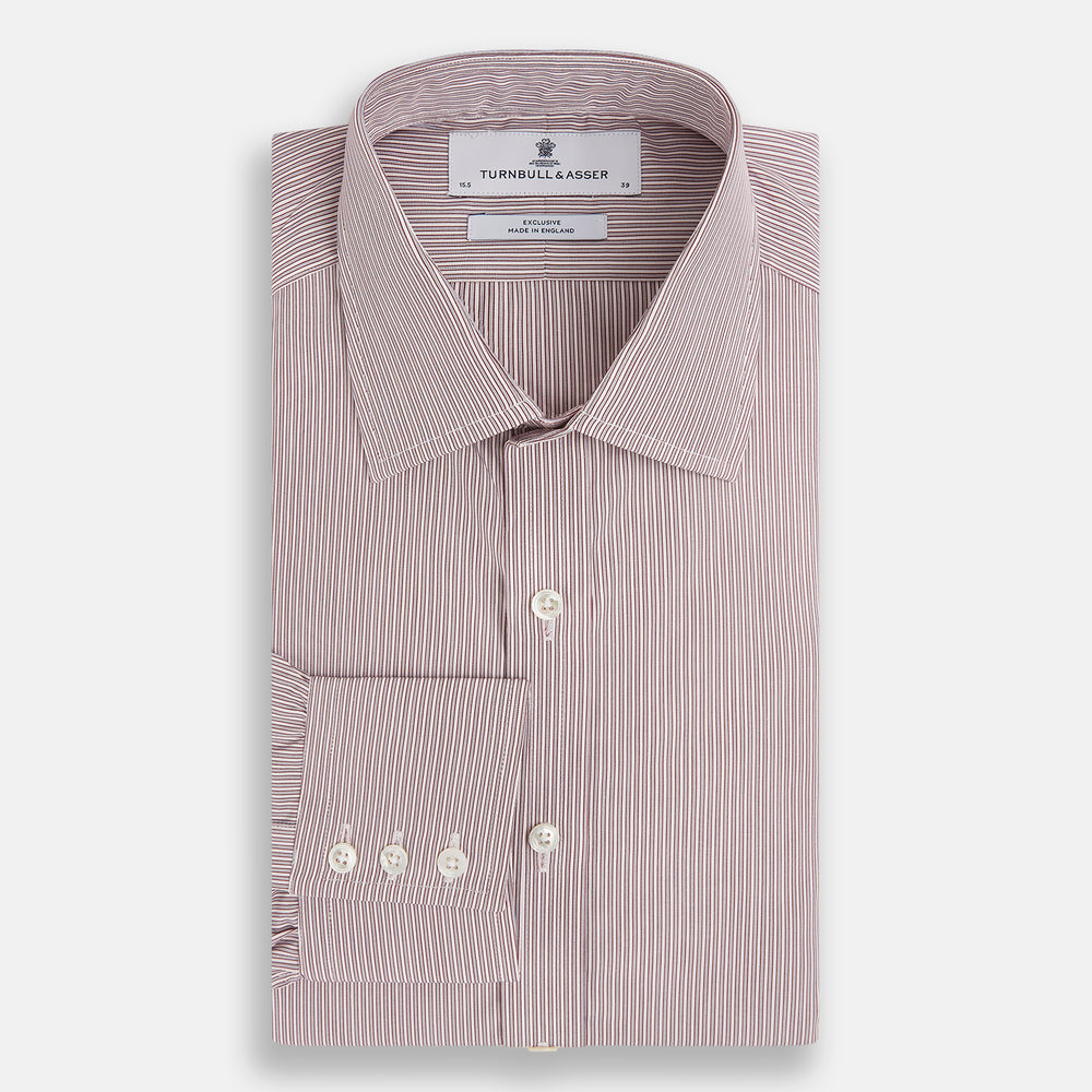 Red and Pink Ticking Stripe Mayfair Shirt