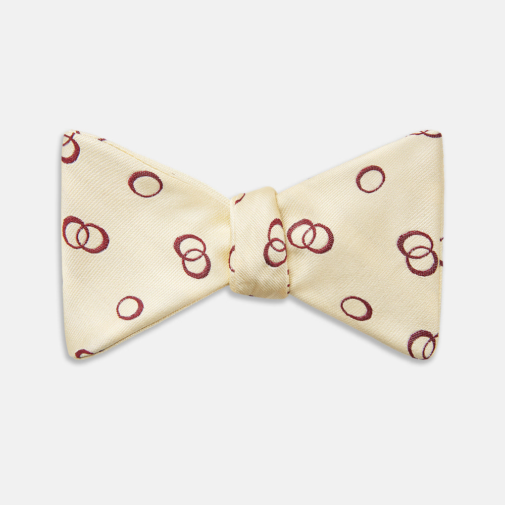 Yellow Geometric Rings Silk Bow Tie