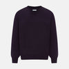 View 1 of product Dark Purple Fine Merino V-Neck Jumper