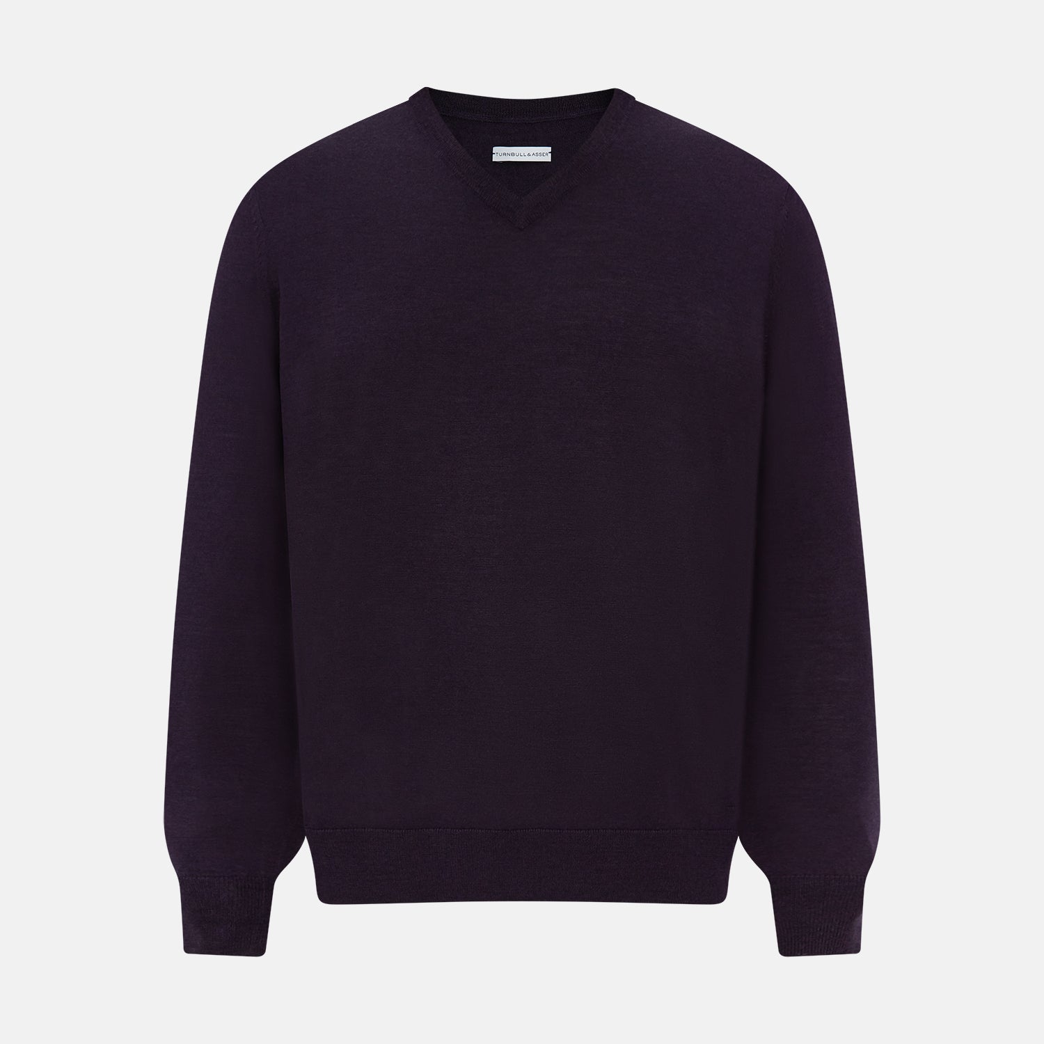 View 1 of product Dark Purple Fine Merino V-Neck Jumper
