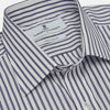 View 2 of product Navy Stripe Weekend Fit Shirt with Derby Collar and 1-Button Cuffs
