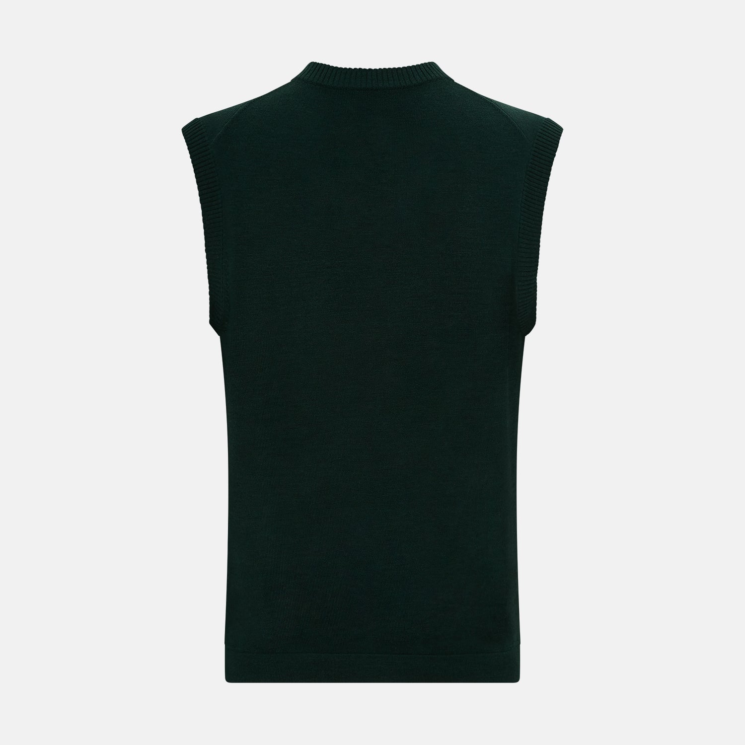 View 3 of product Forest Green Fine Merino V-Neck Vest