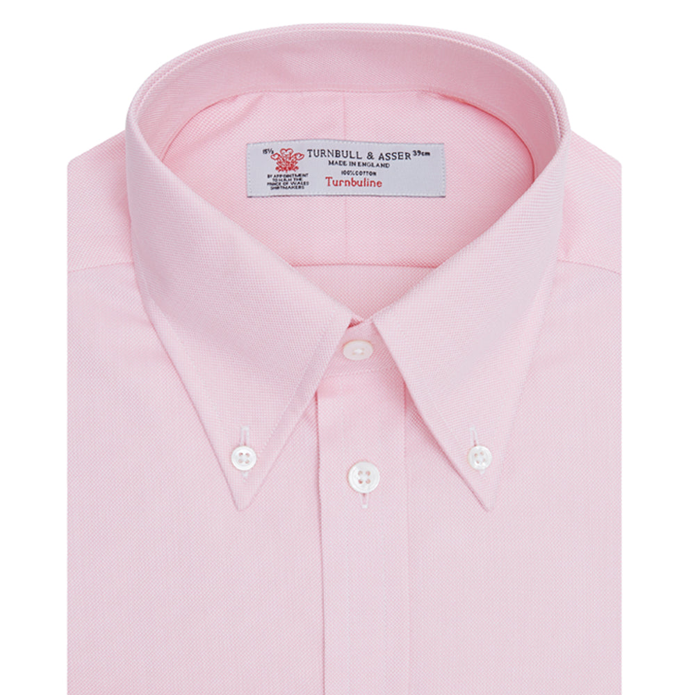 Pink Royal Oxford Cotton Shirt with Button-Down Collar and 3-Button Cuffs