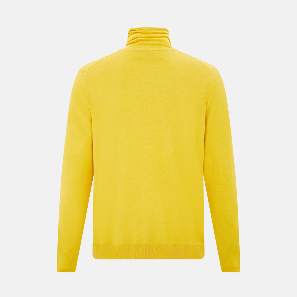 Canary Yellow Fine Merino High Neck Jumper