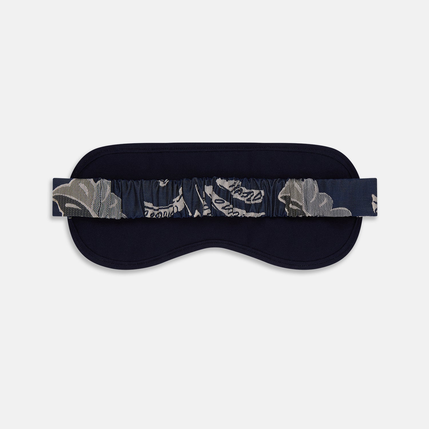 View 4 of product Navy Bloomsbury Jacquard Cashmere Lined Sleep Mask and Bag