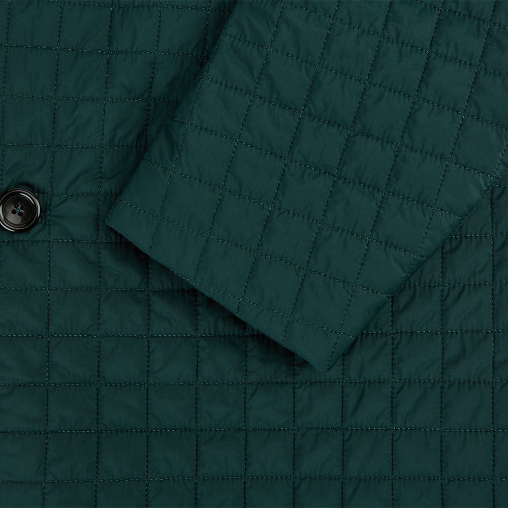 Fulham Forest Green Single-Breasted Quilted Blazer