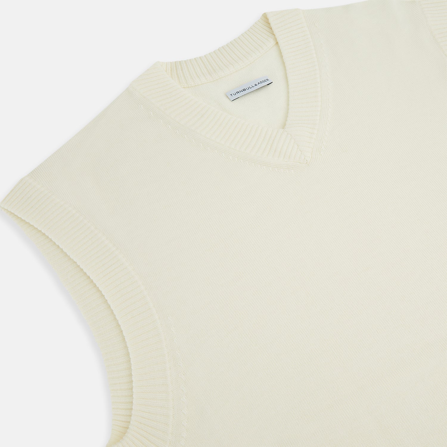 View 2 of product Ecru Fine Merino V-Neck Vest
