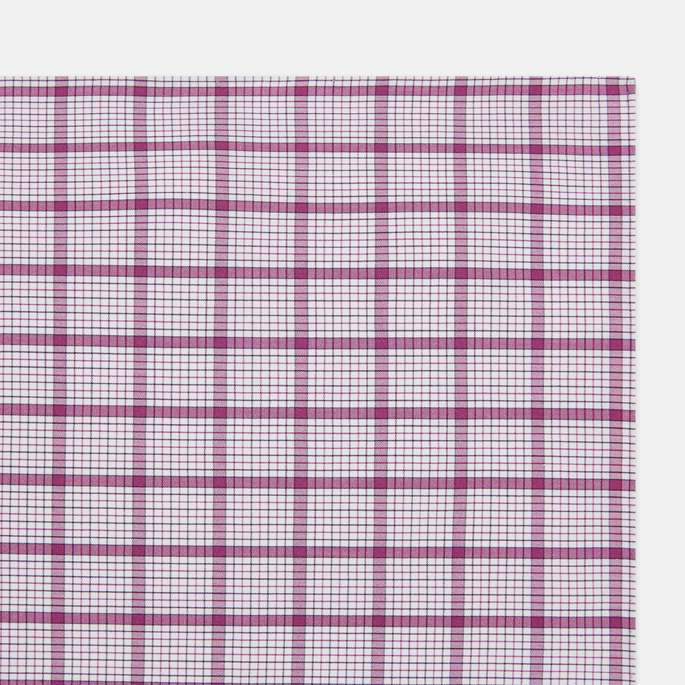 Hand Rolled Purple Graph Overlay Check Handkerchief