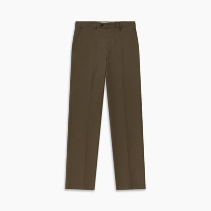 Khaki Green Cotton Twill Manson Trouser Image 3