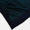 View 2 of product Navy and Petrol Green Stripe Silk Pocket Square