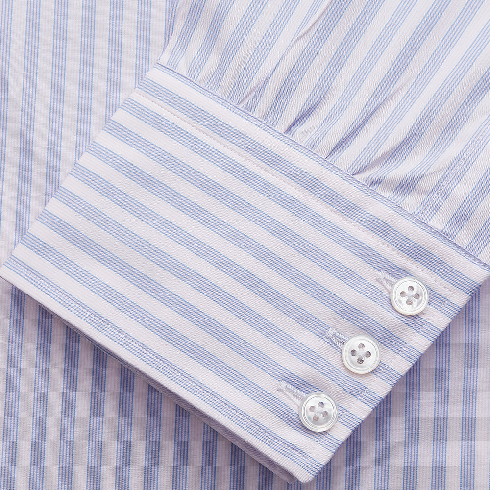Lilac Stripe Cotton Regular Fit Mayfair Shirt