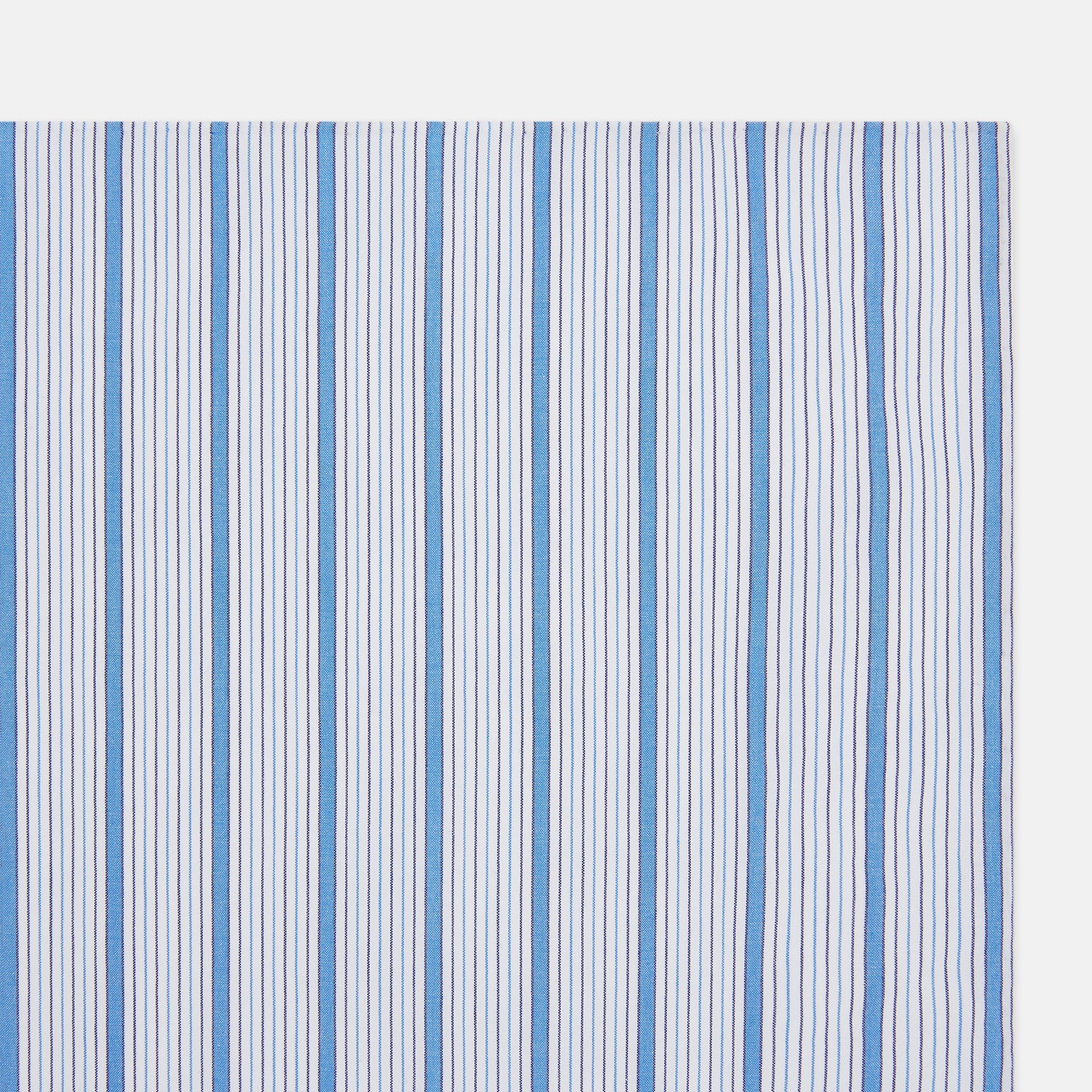 View 2 of product Hand Rolled Blue Multi Track Stripe Handkerchief
