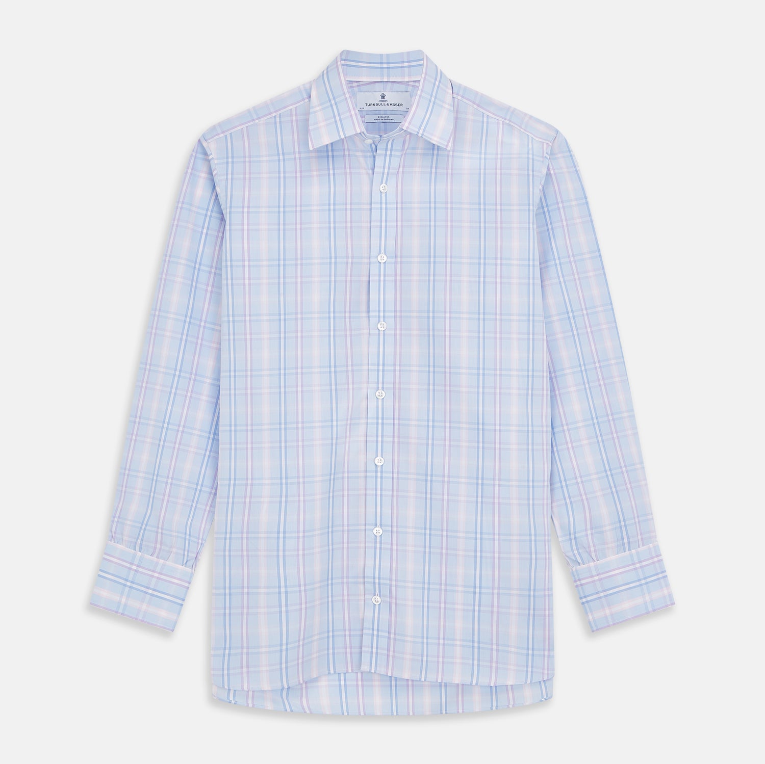 Pink and Light Blue Check Cotton Regular Fit Mayfair Shirt